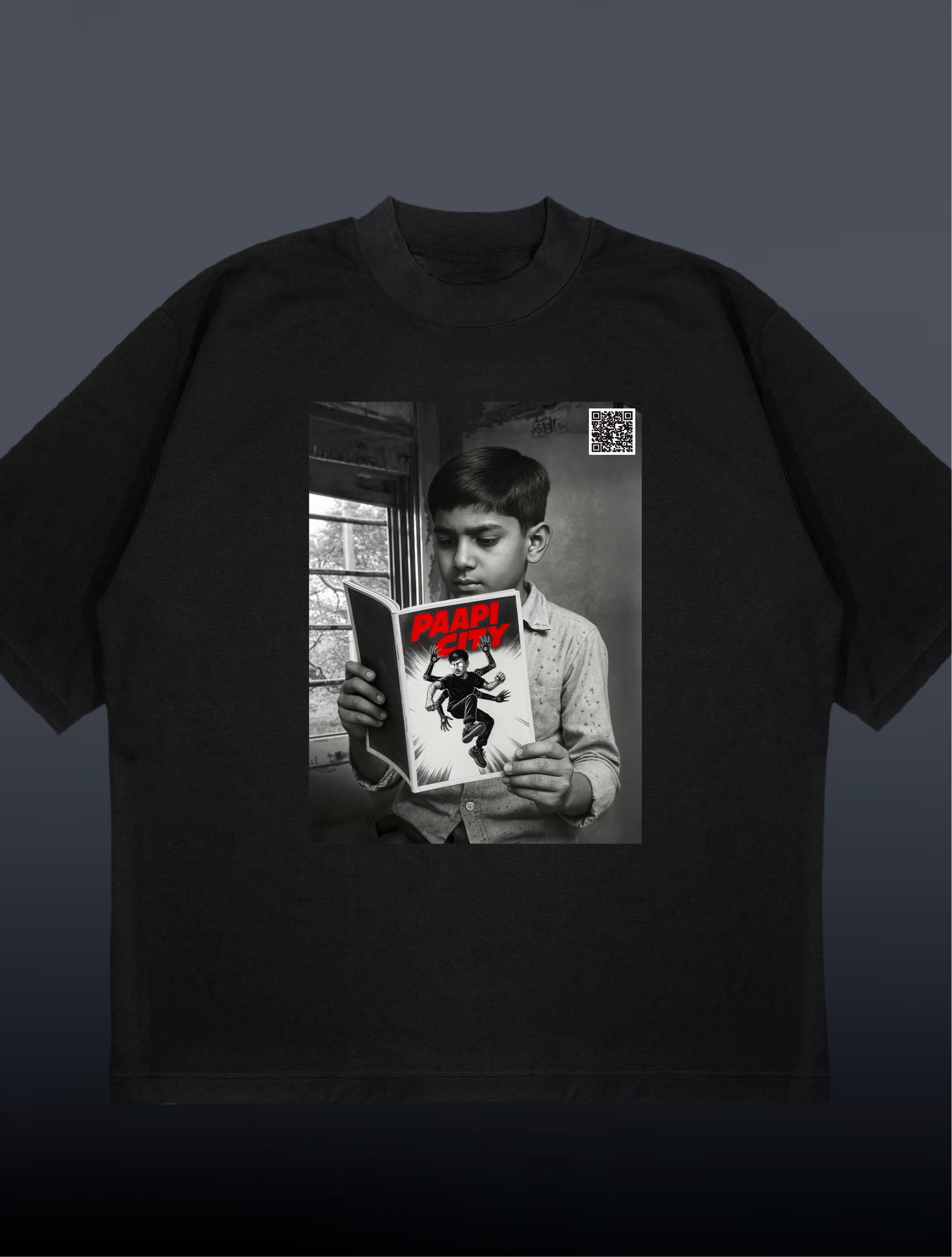 Paapi City Unisex Oversize T-shirt (Black)