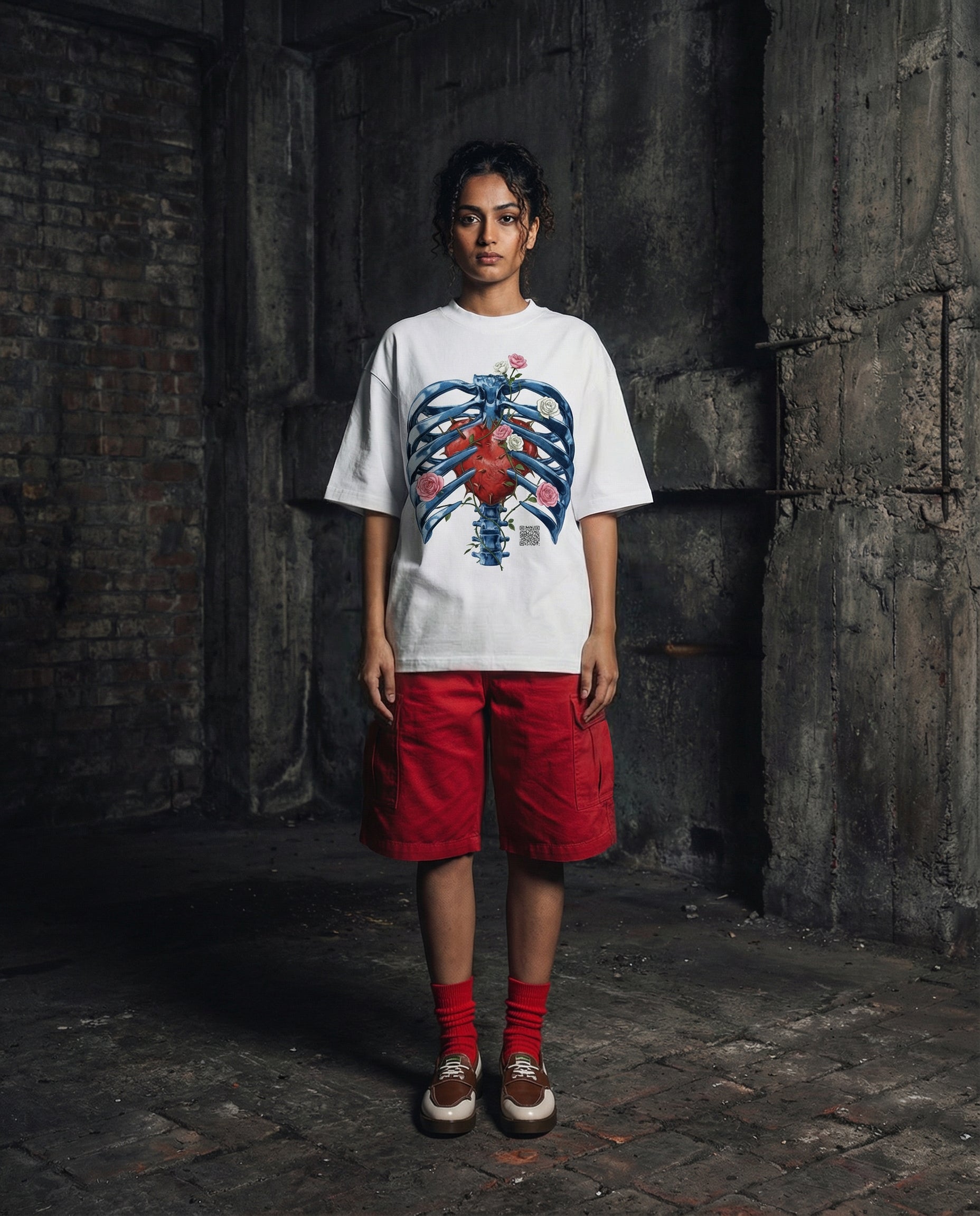 Ribs Oversize T-shirt (White)