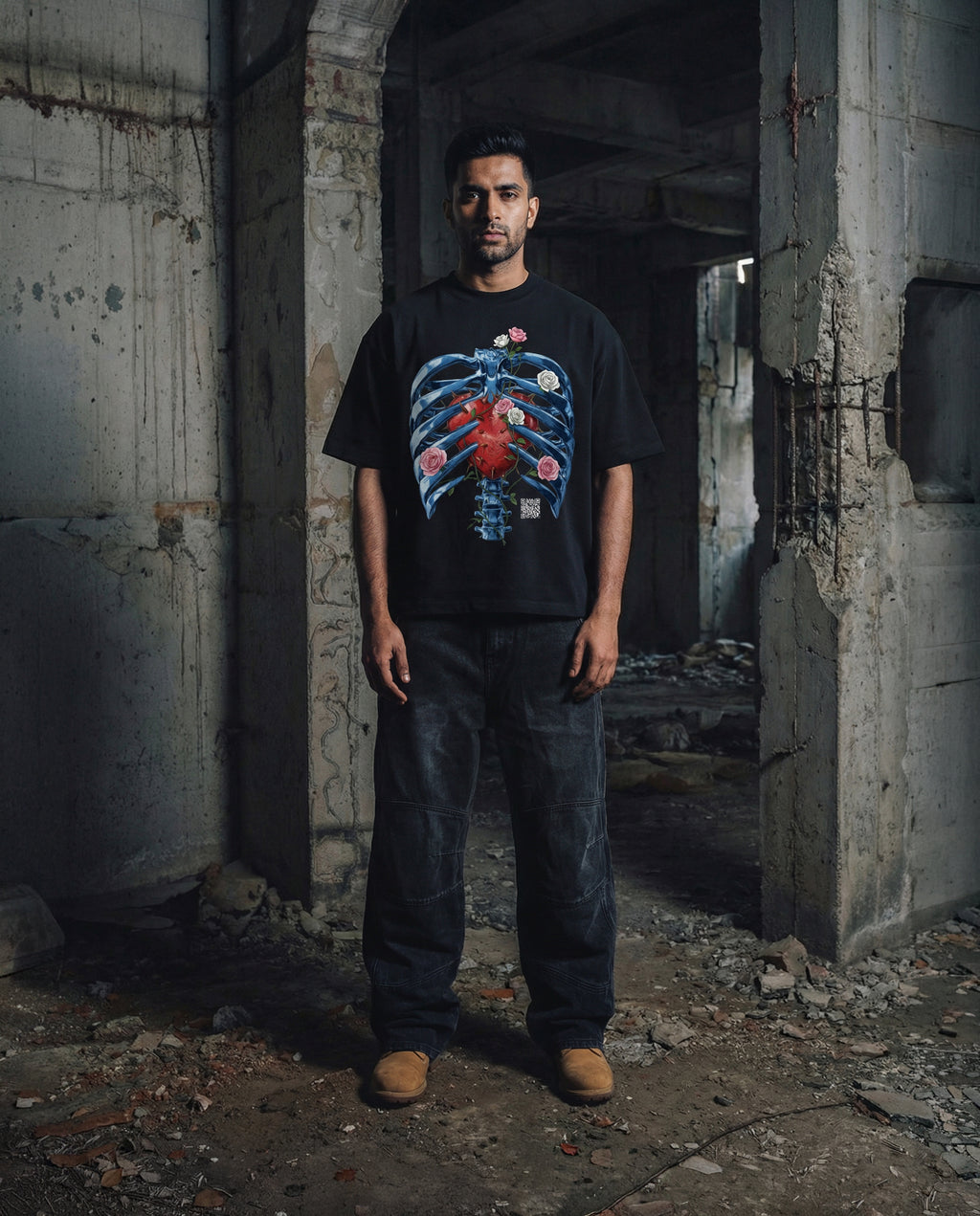 Ribs Oversize T-shirt (Black)