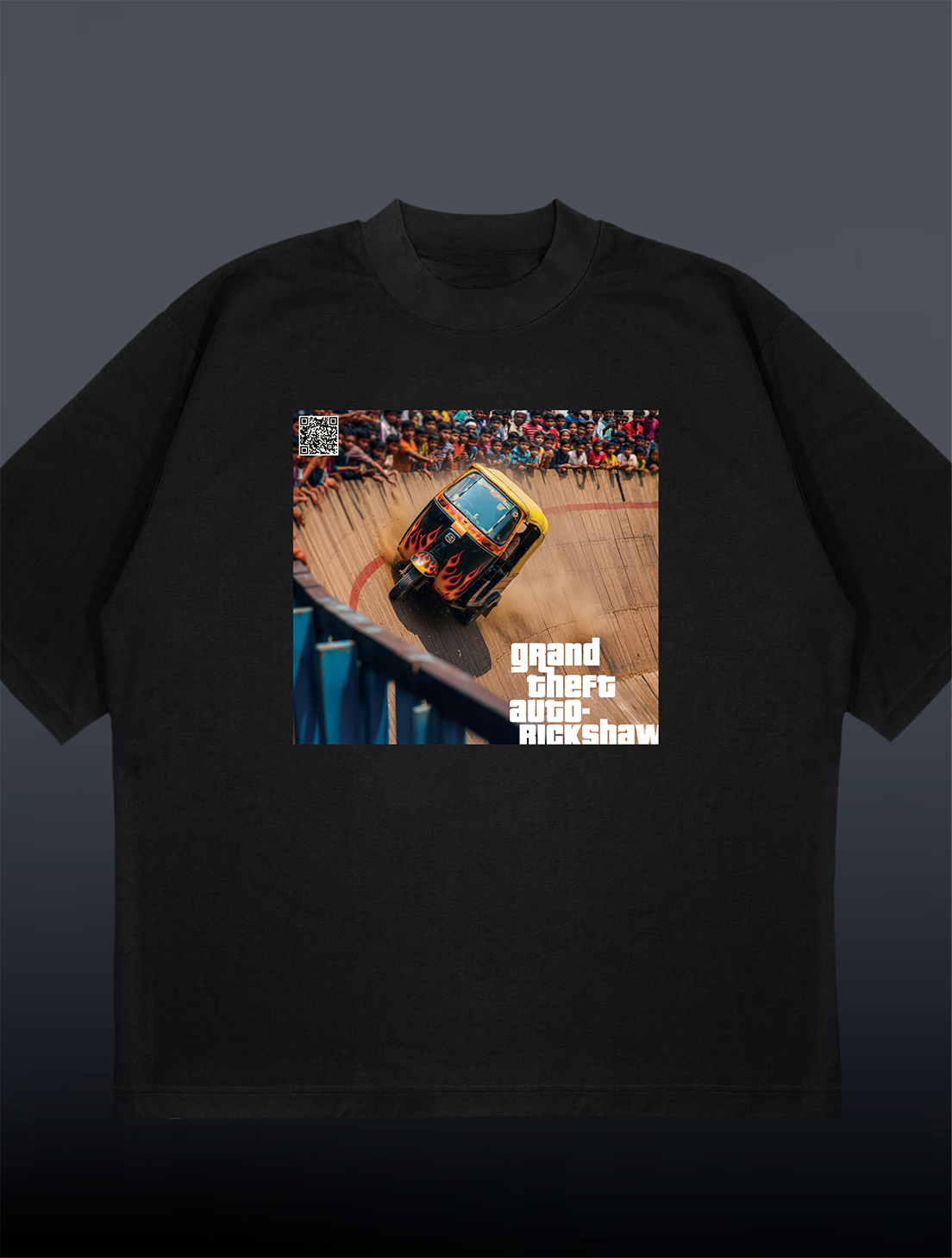 Grand Theft Auto Rickshaw Unisex Oversize T-shirt (Black)