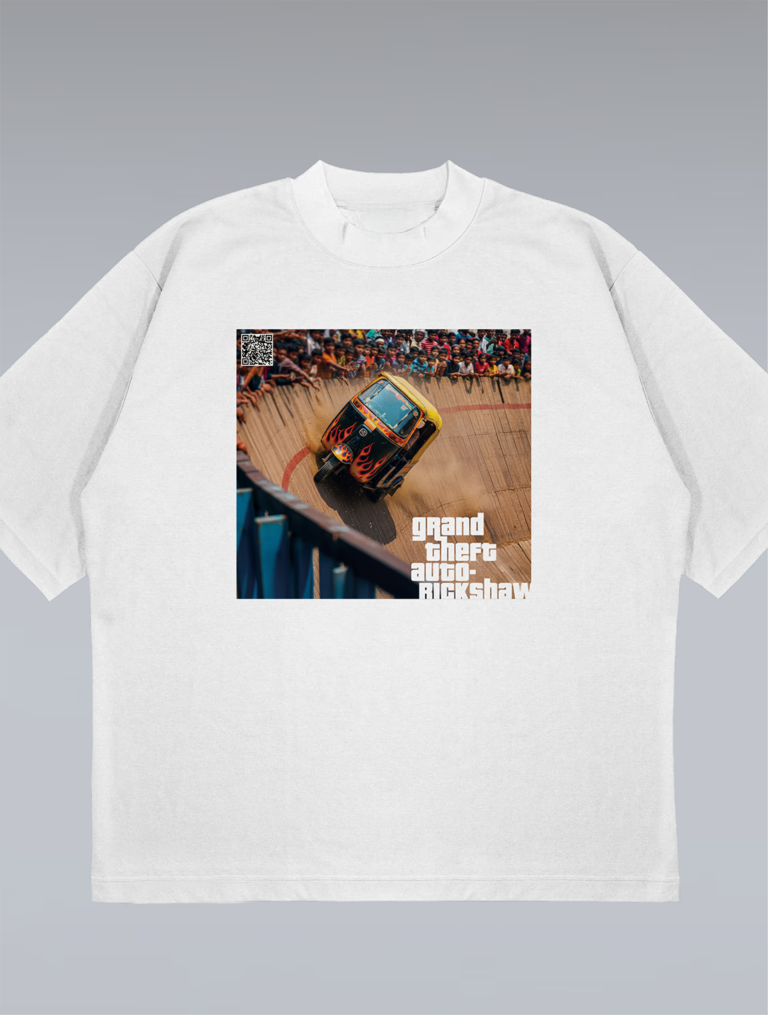 Grand Theft Auto Rickshaw Unisex Oversize T-shirt (White)