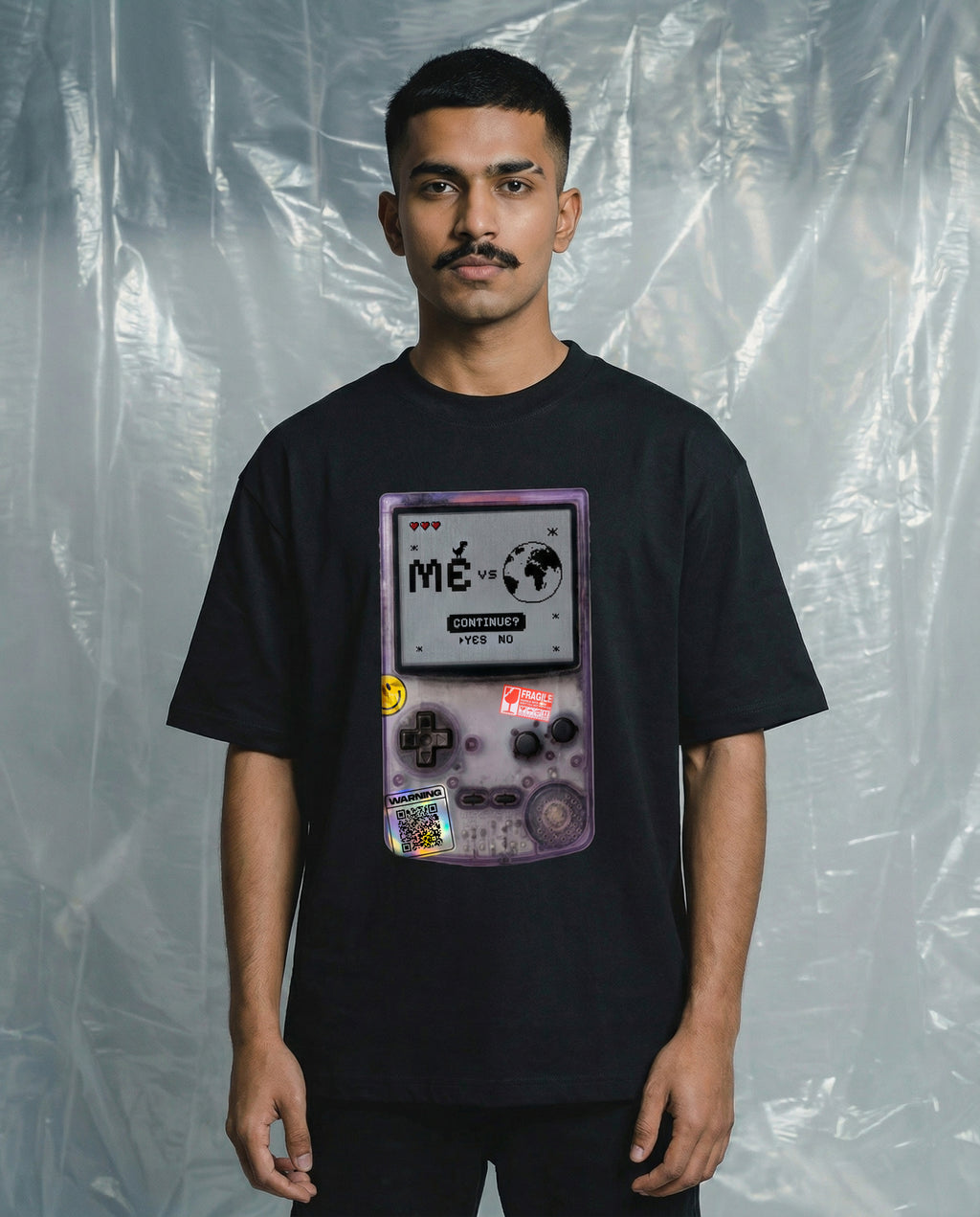 me vs the world Oversize T-shirt (Black)