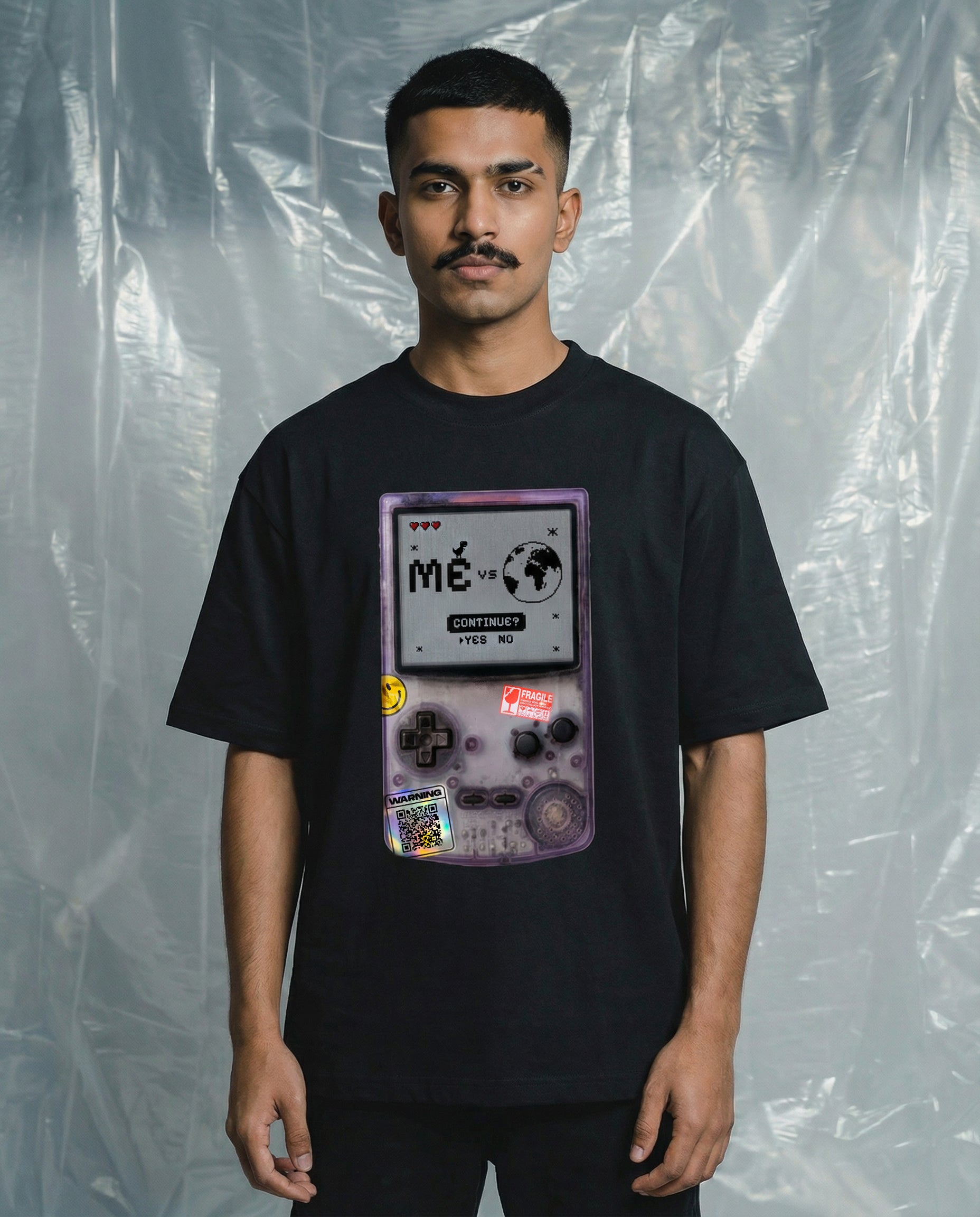 me vs the world Oversize T-shirt (Black)
