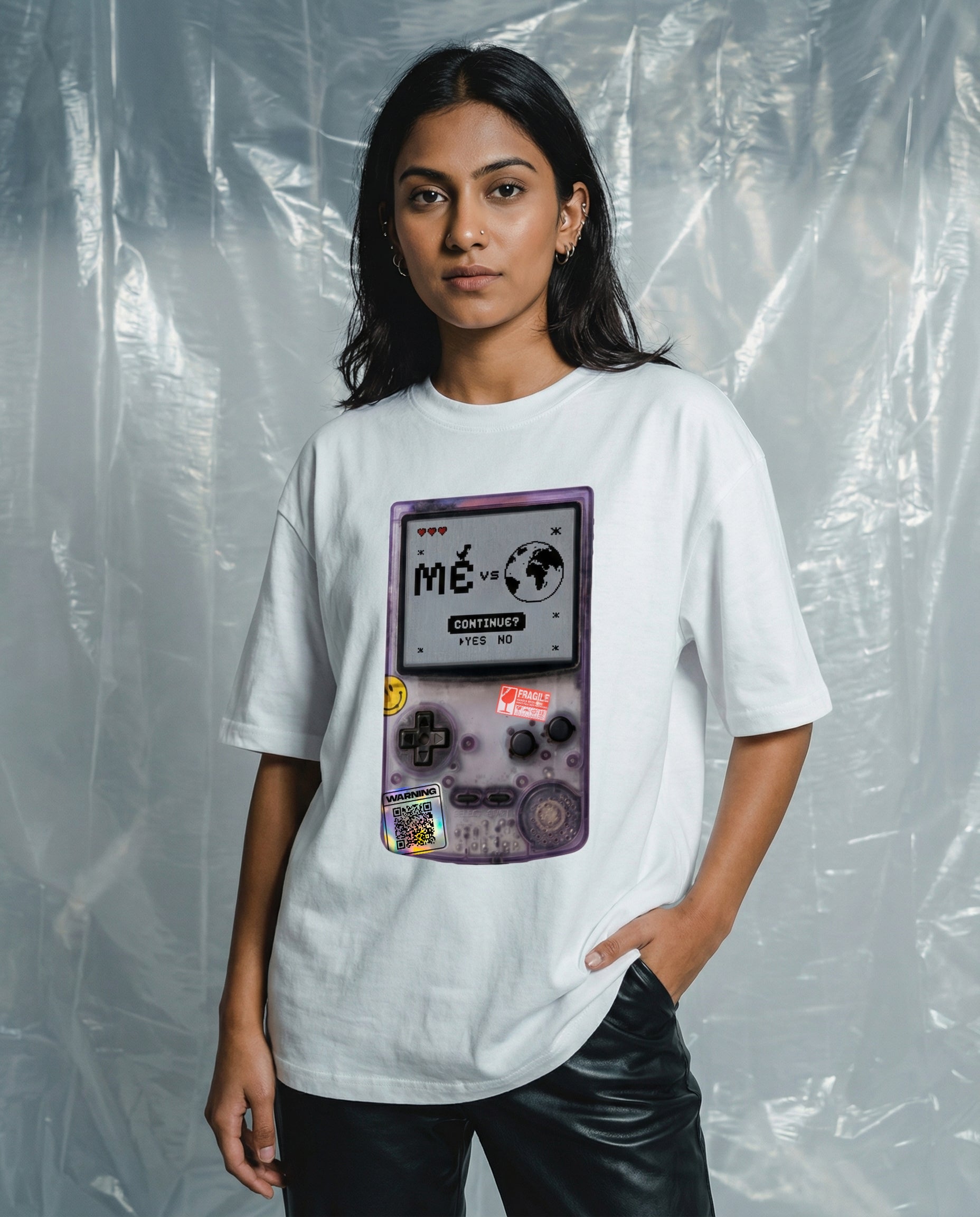me vs the world Oversize T-shirt (White)