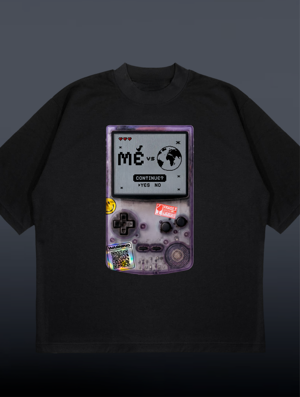 me vs the world Oversize T-shirt (Black)