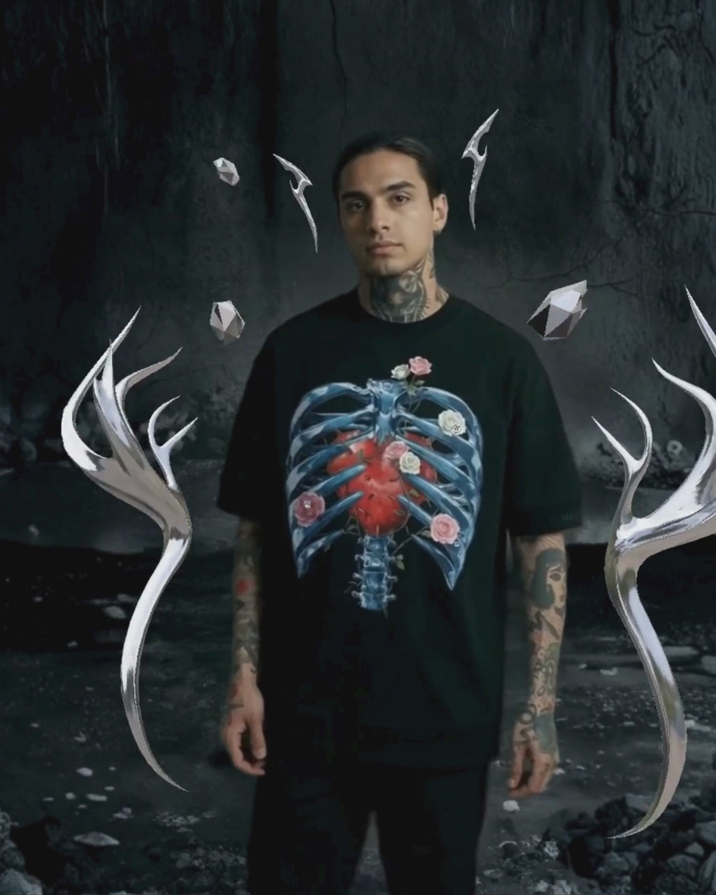 Ribs Oversize T-shirt (Black)